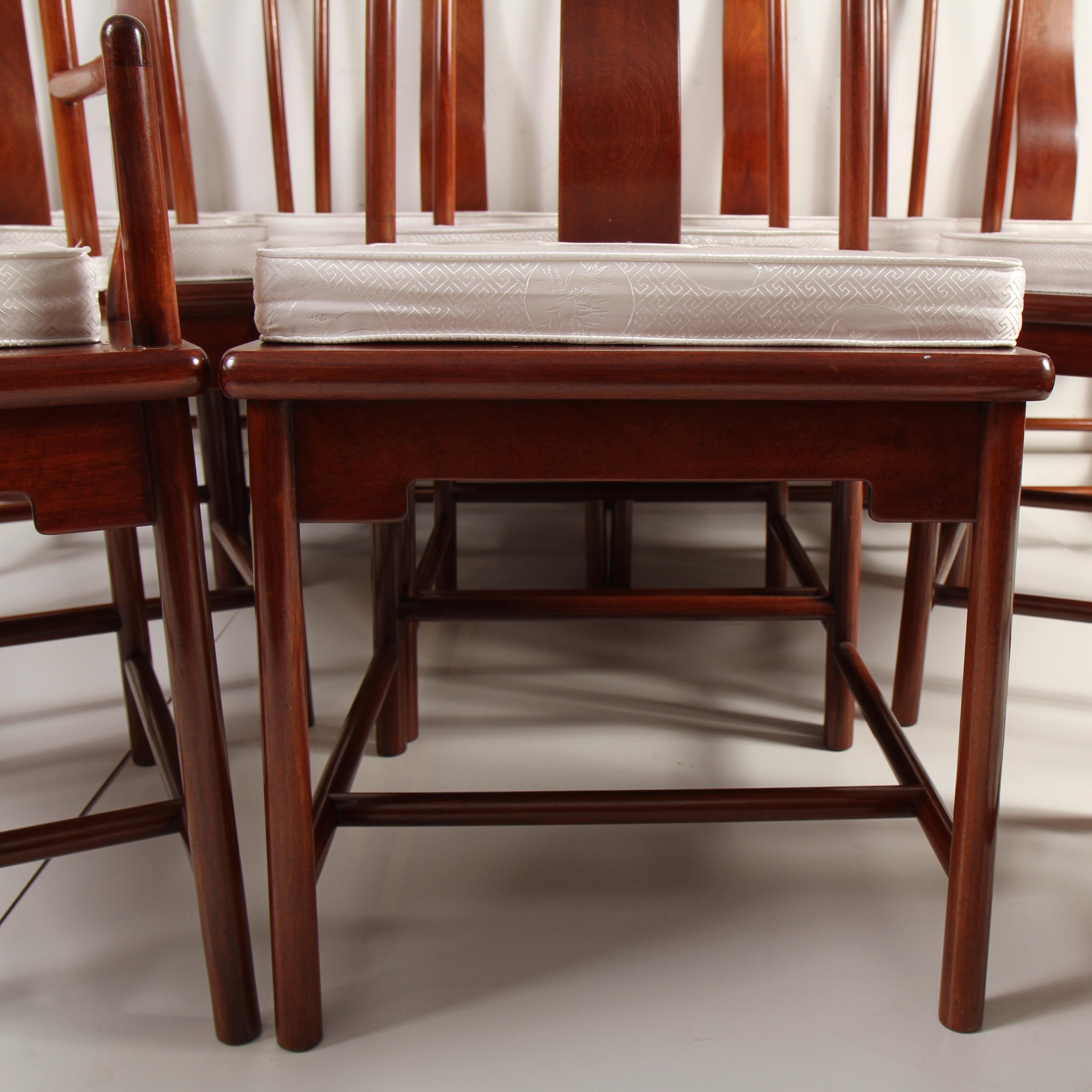 Midcentury Chinese Rosewood Dining Chairs 5