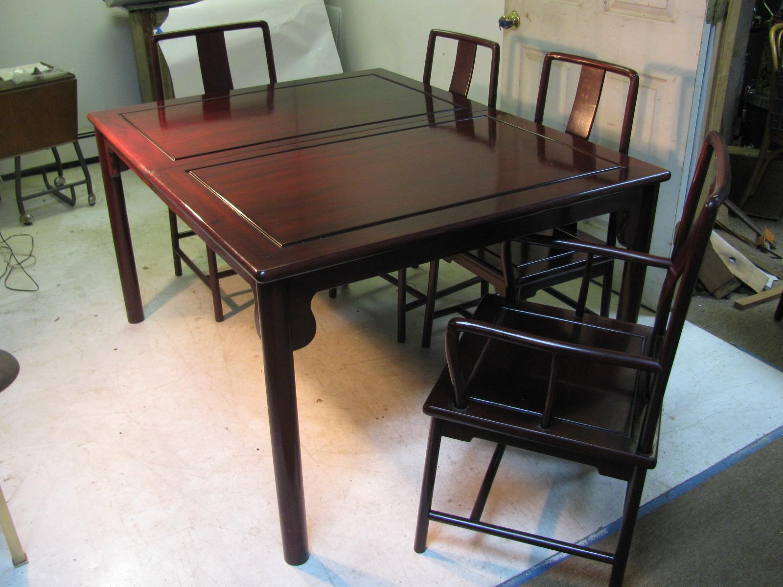 Mid Century Chinese Rosewood Dining Table and Eight Chairs 7