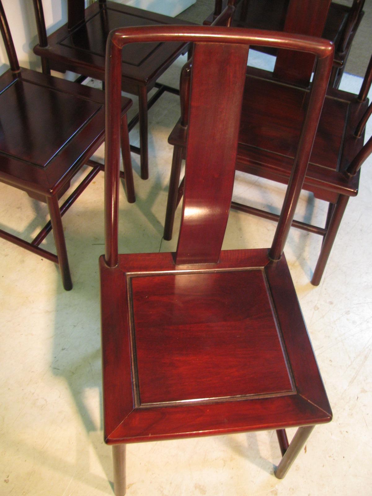 Late 20th Century Mid Century Chinese Rosewood Dining Table and Eight Chairs