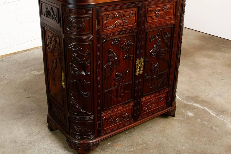 Midcentury Chinese Rosewood Dry Bar Liquor at 1stDibs