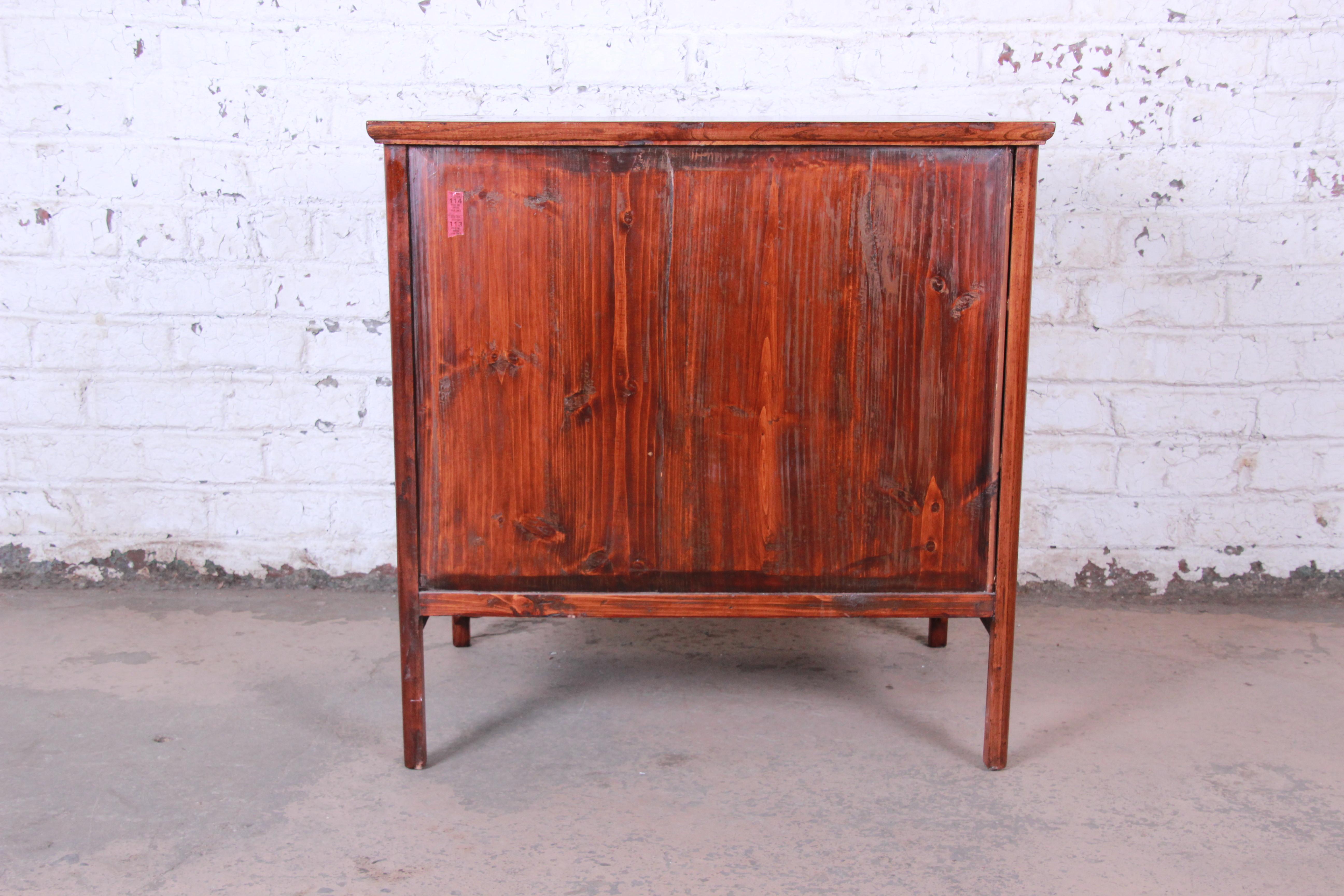 Midcentury Chinese Twelve-Drawer Elm Wood Apothecary Cabinet 5