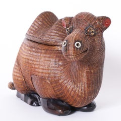Mid-Century Chinese Wicker Camel Box