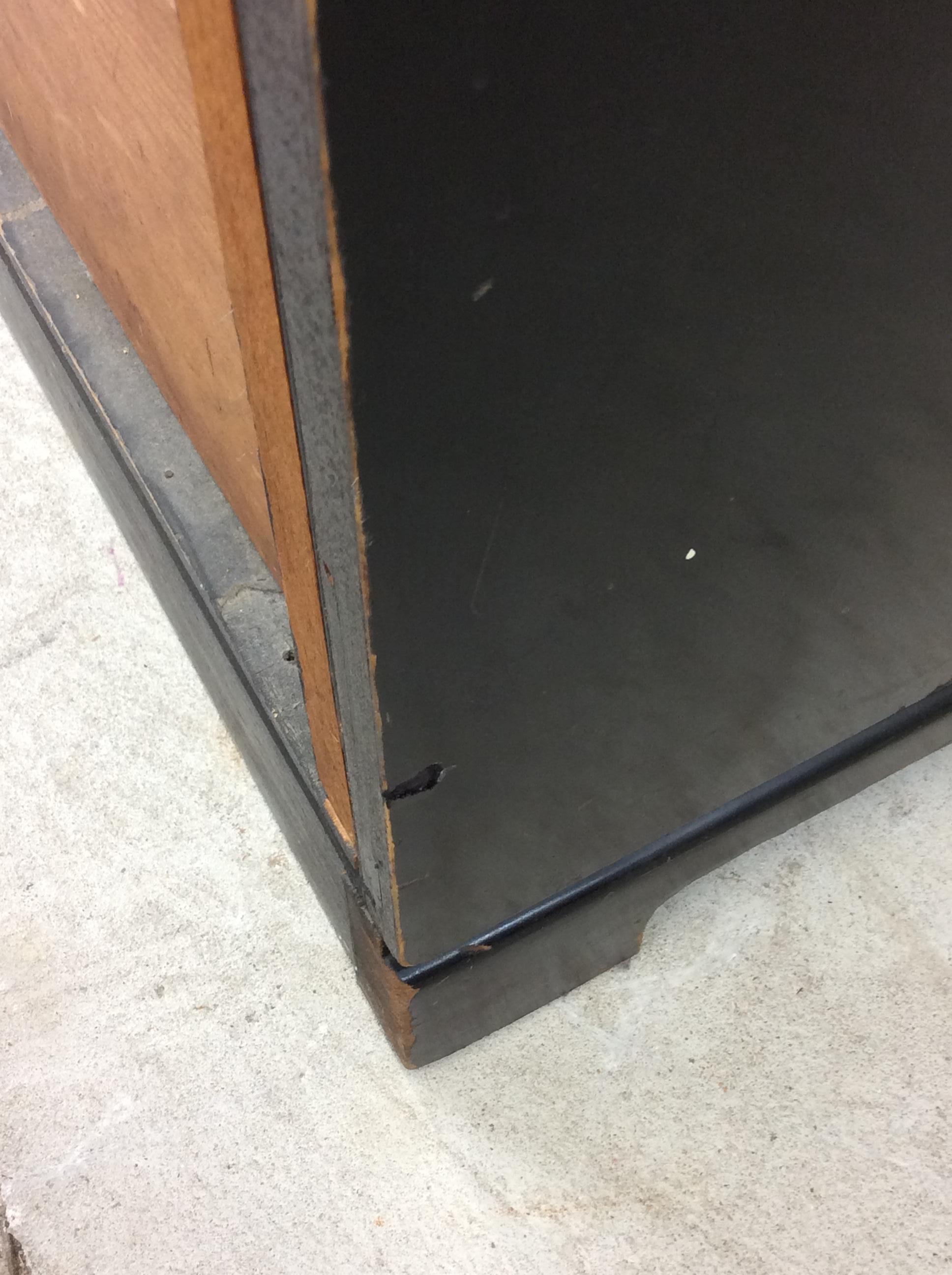 Mid century chinoiserie black lacquer cabinet with 8 drawers 8