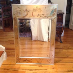 Midcentury Chinoiserie Eglomise Mirror