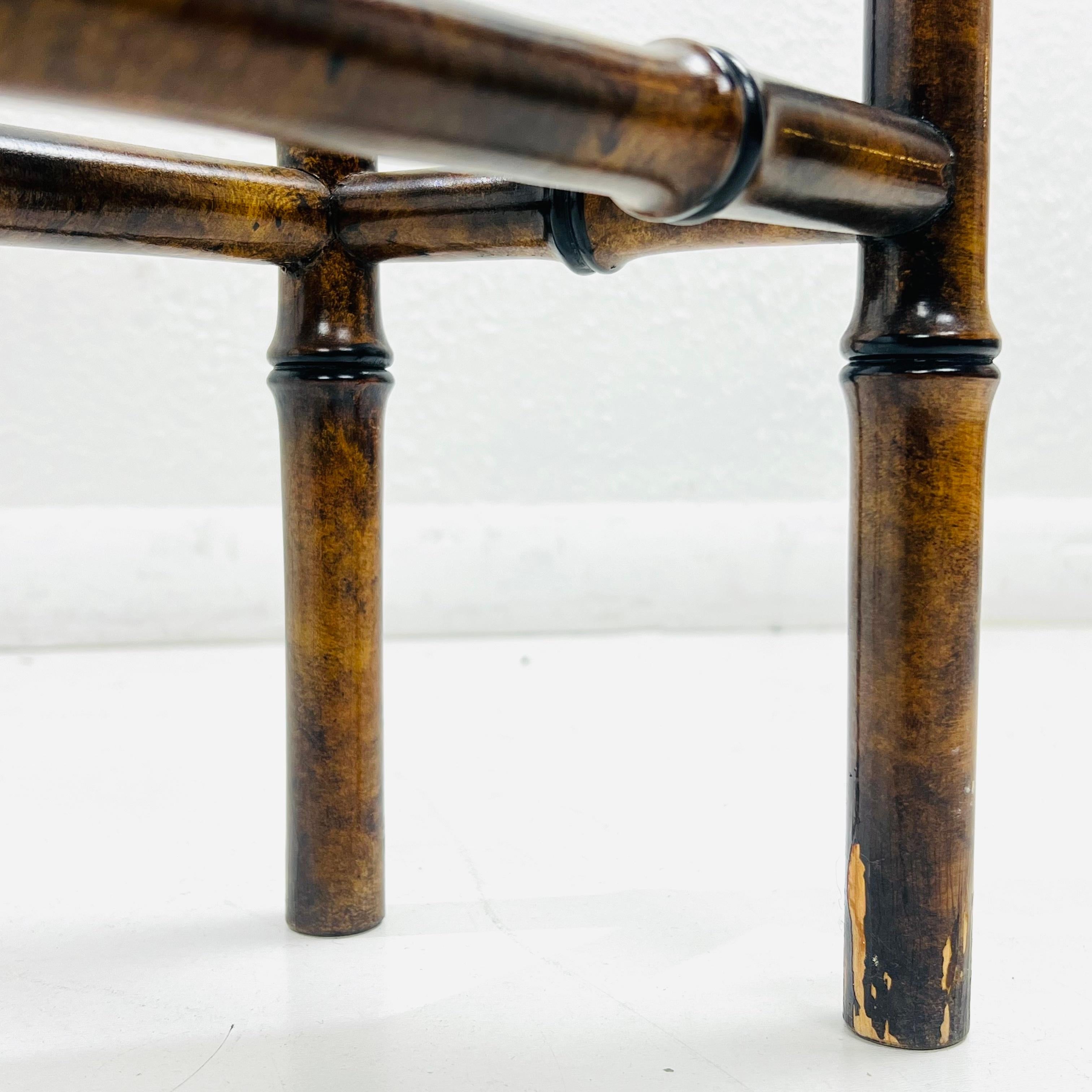 Mid-Century Chinoiserie Faux Bamboo Tray Table by Baker Furniture For Sale 4