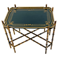 Mid-Century Chinoiserie Faux Bamboo Tray Table by Baker Furniture
