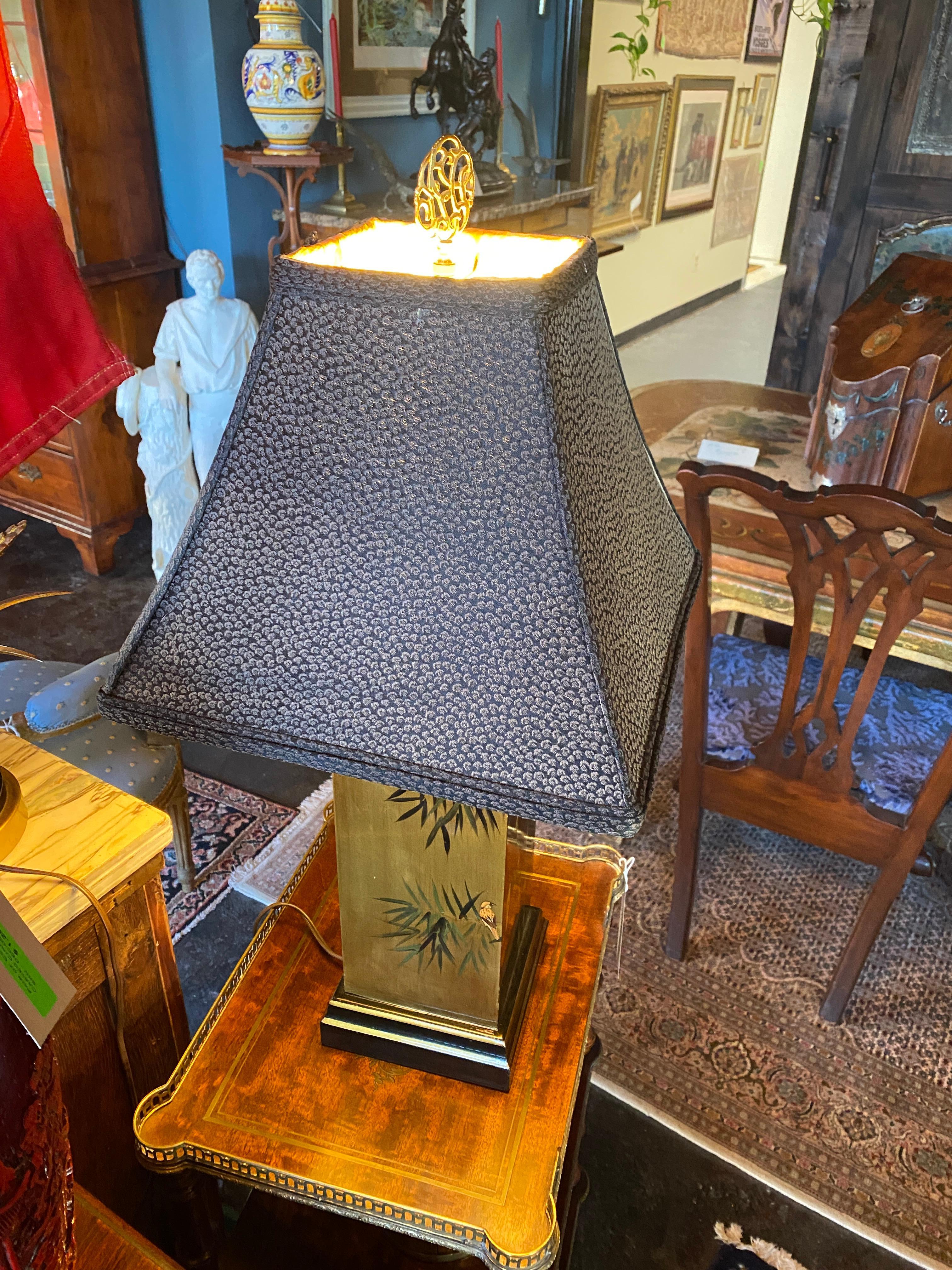 Mid Century Chinoiserie Gilt-Wood Lacquered Table Lamps For Sale 3