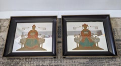Mid Century Chinoiserie Illuminated Verre Eglomise Frames