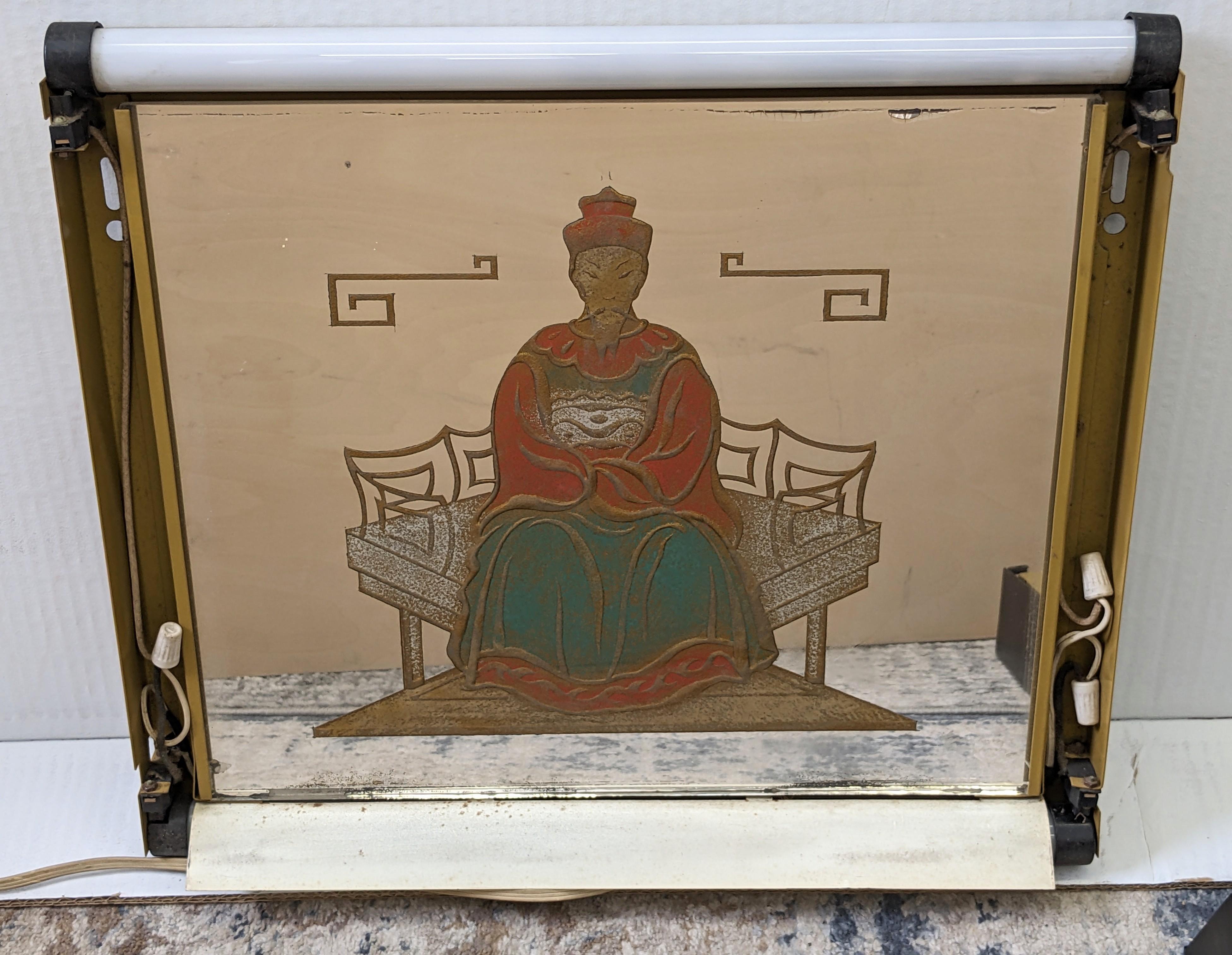 Mid Century Chinoiserie Illuminated Verre Eglomise Frames For Sale 1