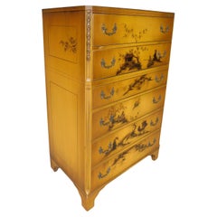 Vintage Mid-Century Chinoiserie Paint Decorated Chest by Union National Jamestown
