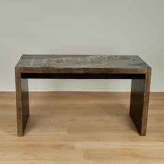 Mid Century Chinoiserie Parsons Style Console Table