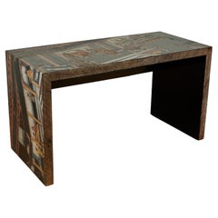 Mid Century Chinoiserie Parsons Style Console Table