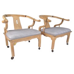 Mid-century Chinoiserie Style Lounge Chairs by Century Chair Company