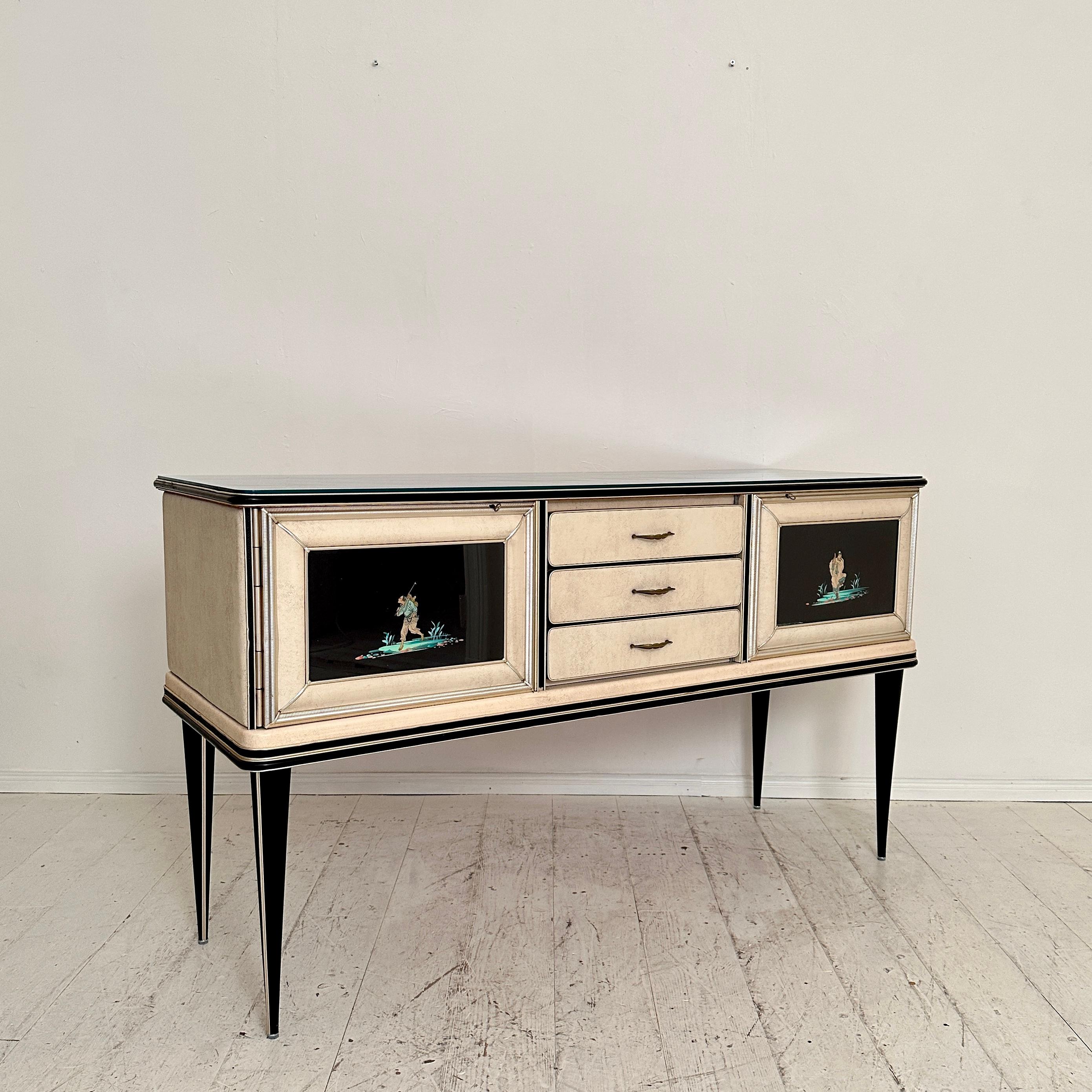Mid-Century Chinoserie Sideboard by Umberto Mascagni for Harrods London, 1953 For Sale 4