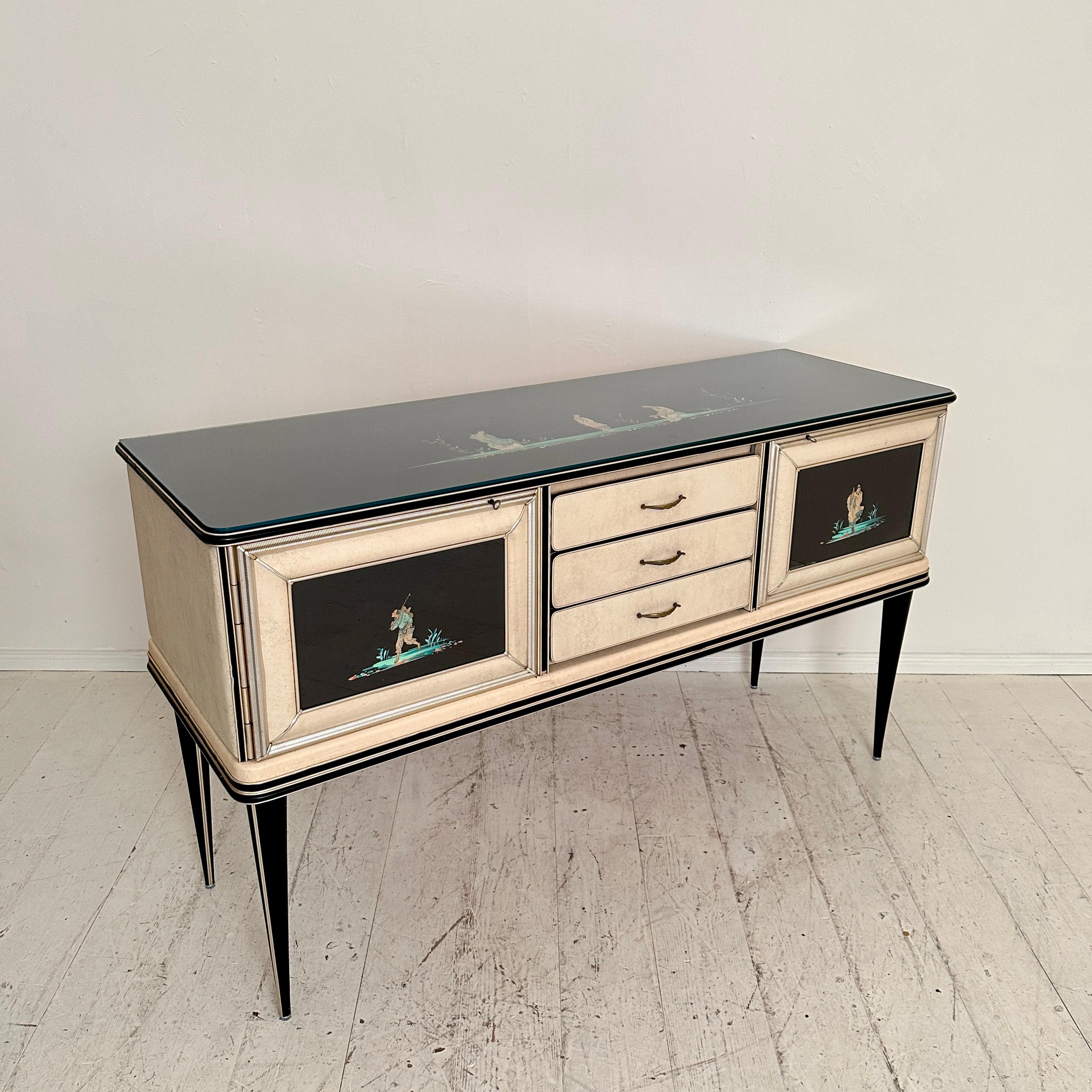 Mid-Century Chinoserie Sideboard by Umberto Mascagni for Harrods London, 1953 For Sale 5