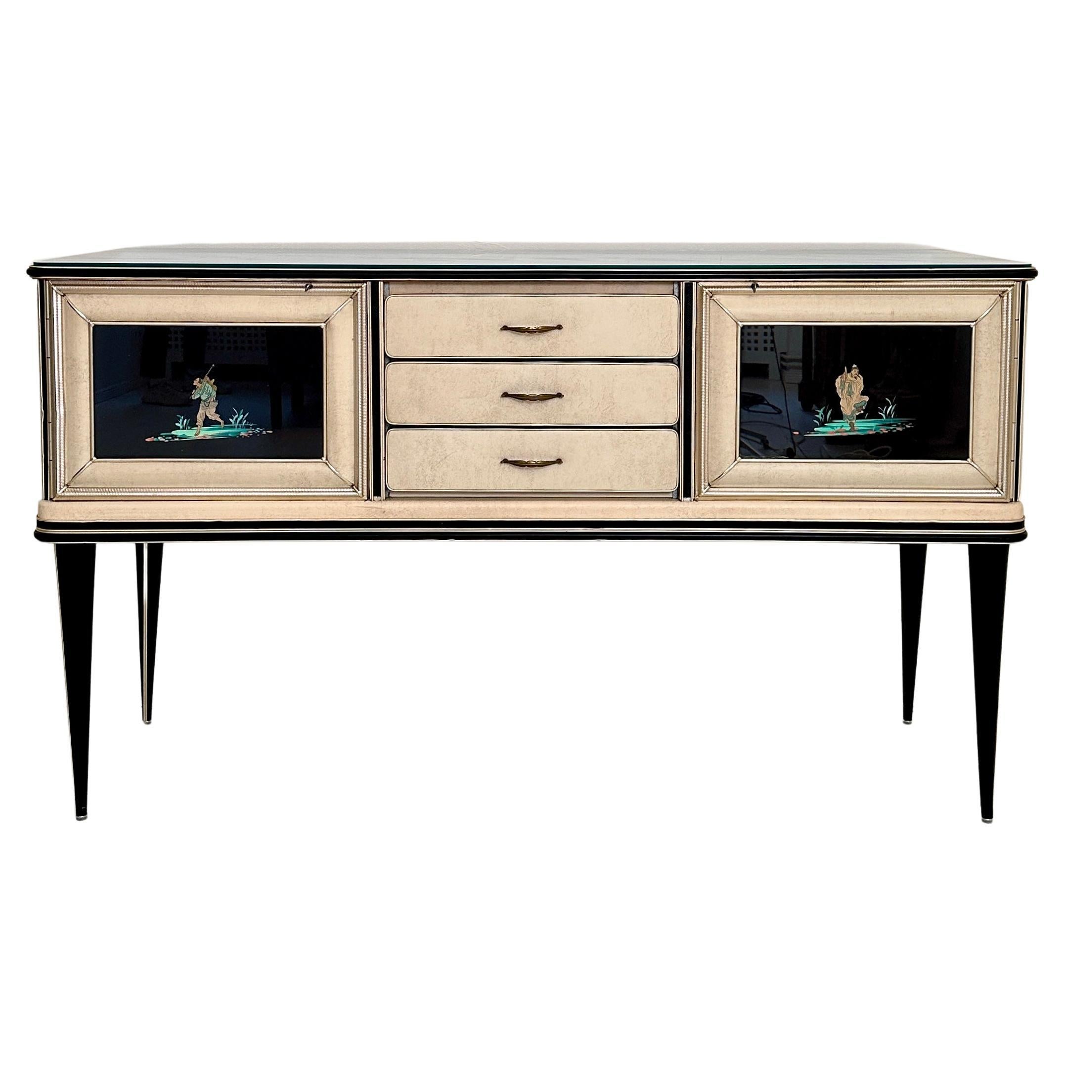 Mid-Century Chinoserie Sideboard by Umberto Mascagni for Harrods London, 1953