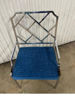 Mid Century Chippendale Stil Chrom Sessel