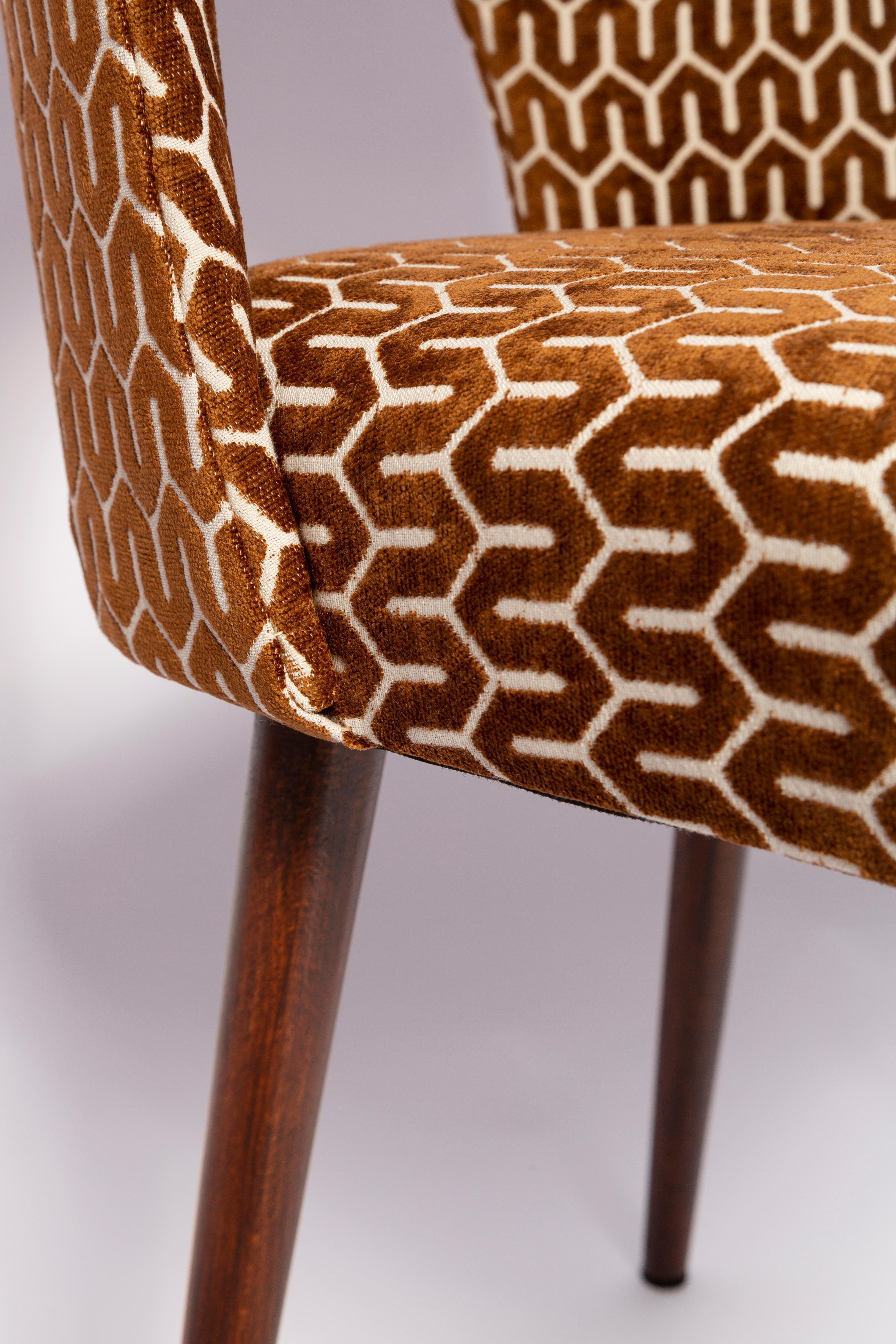 Hand-Crafted Mid-Century Chocolate Brown 'Shell' Chair, Europe, 1960s For Sale