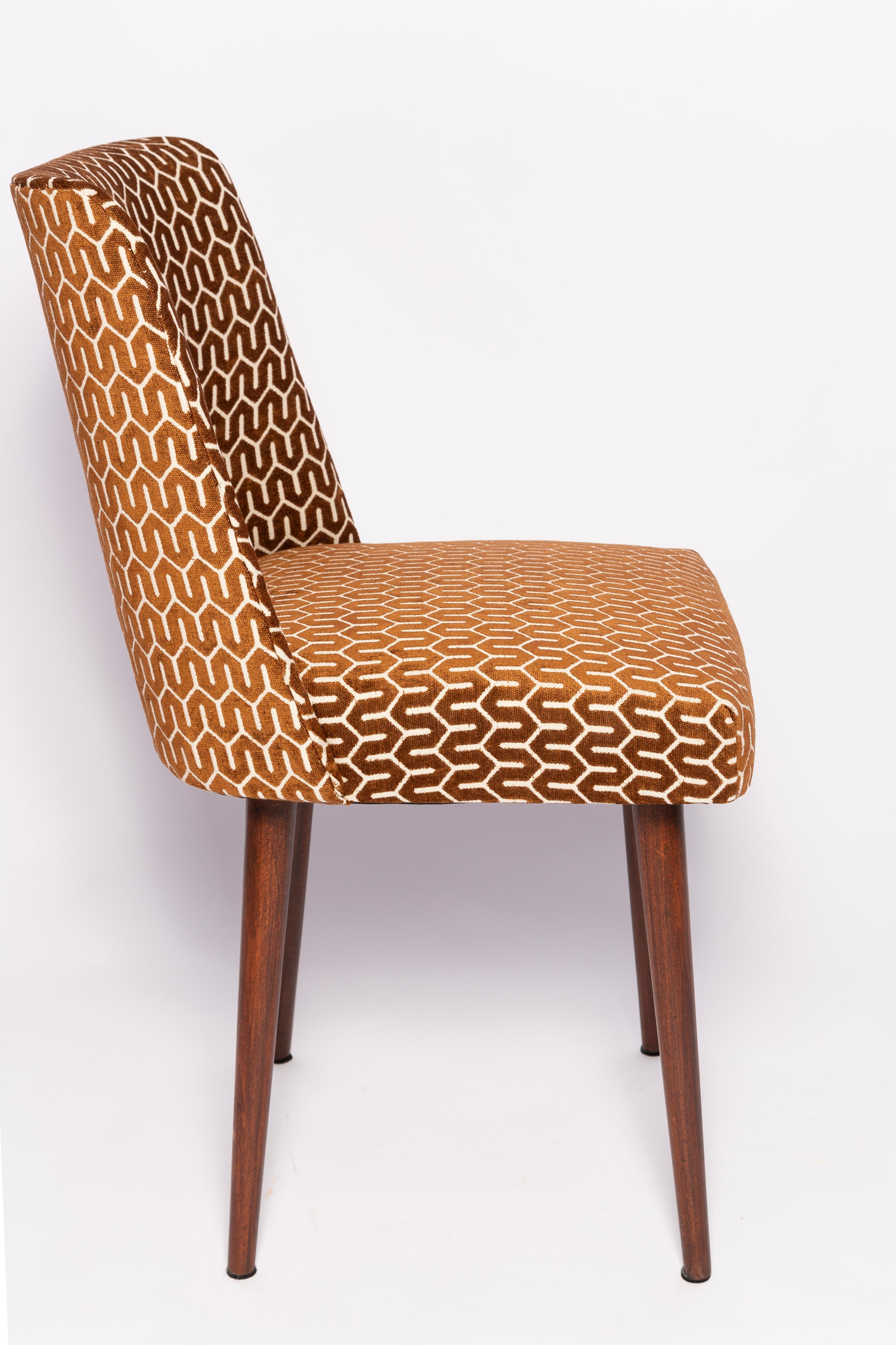 Textile Mid-Century Chocolate Brown 'Shell' Chair, Europe, 1960s For Sale