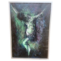 Mid-century Christ Painting by Vincent Gonzalez, 1970s