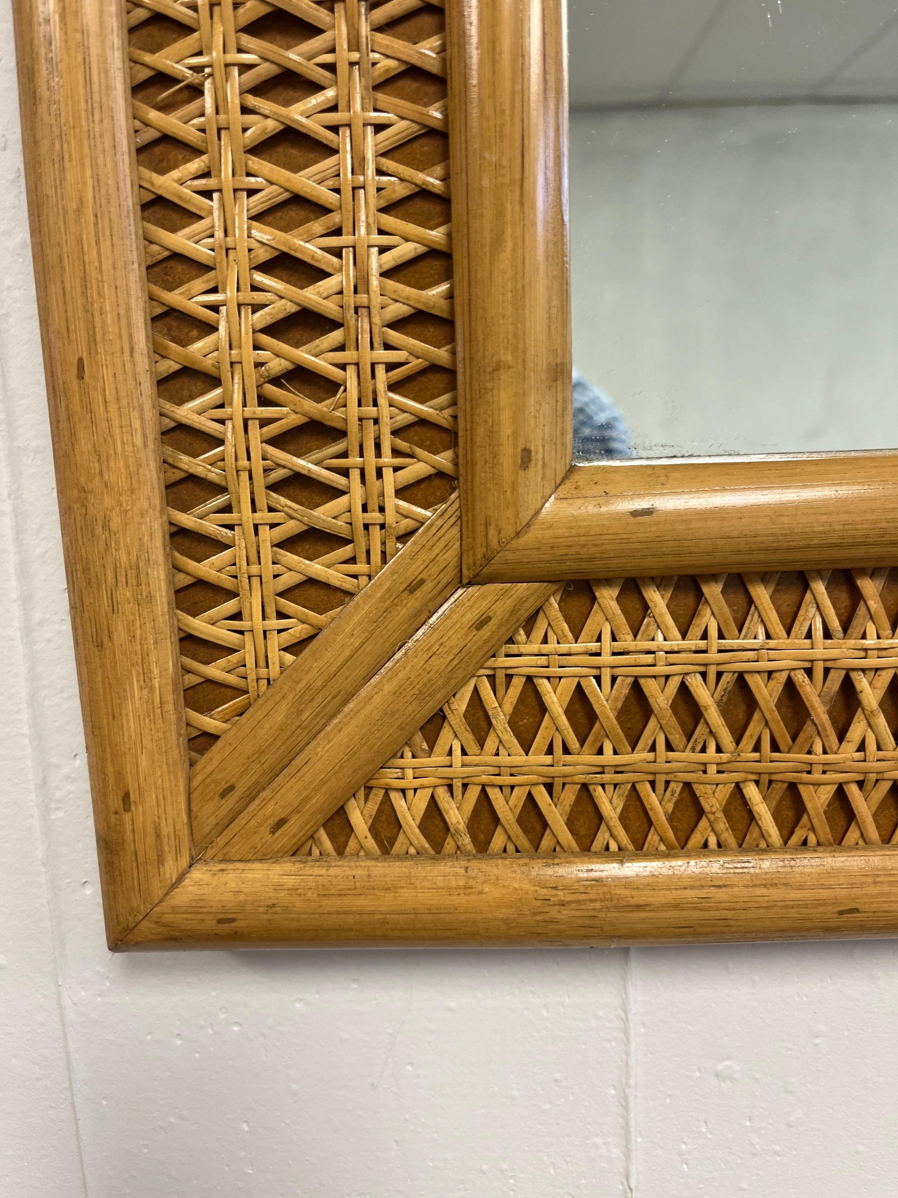 Mid-Century Modern Miroir tissé du milieu du siècle Christian Dior style Gabriella Crespi en vente