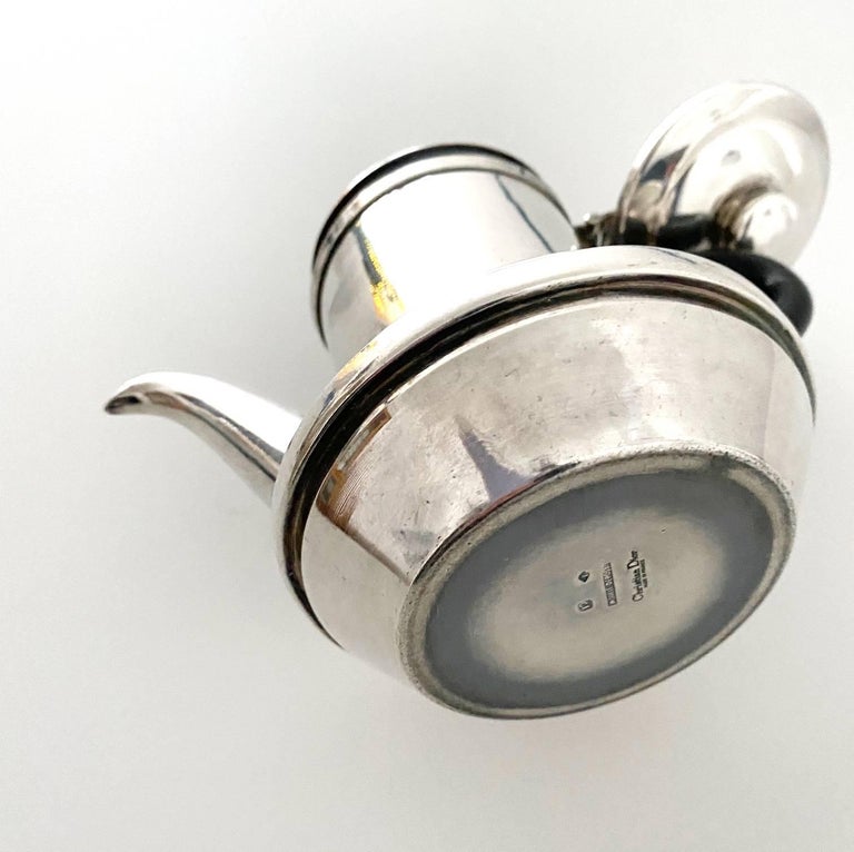 Mid - Century Christian Dior Silver Plated Coffee Tea Pot  In Good Condition For Sale In London, GB