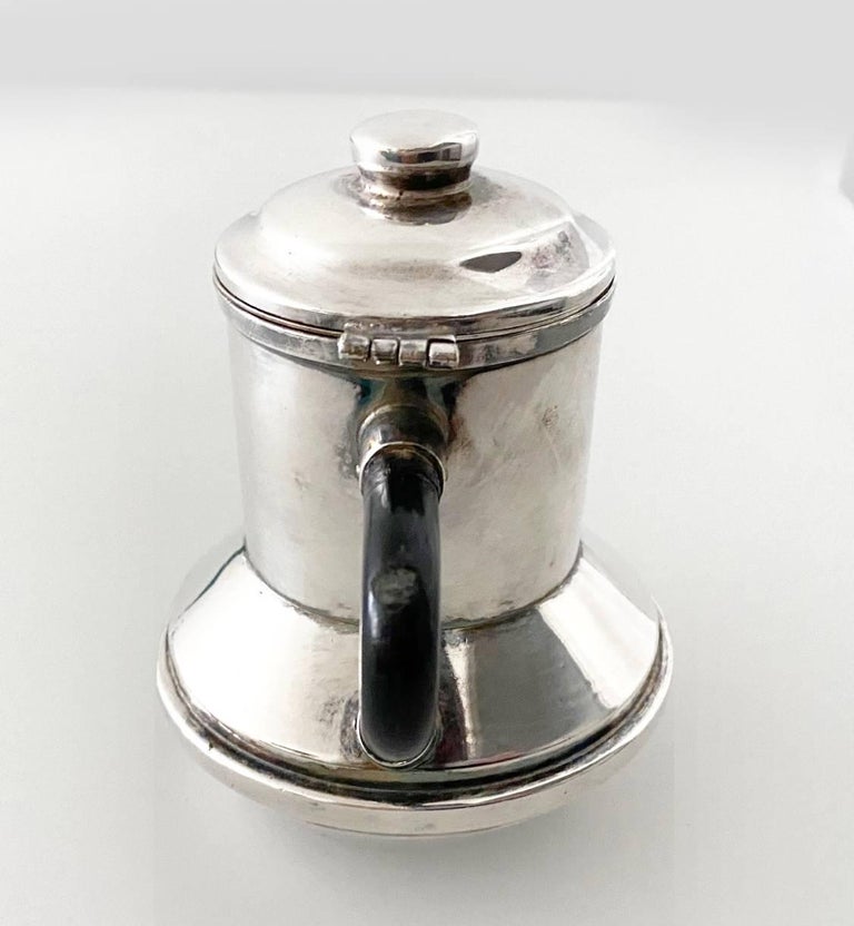Women's or Men's Mid - Century Christian Dior Silver Plated Coffee Tea Pot  For Sale