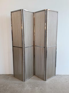 Mid Century Chrome & Aluminum Folding Screen
