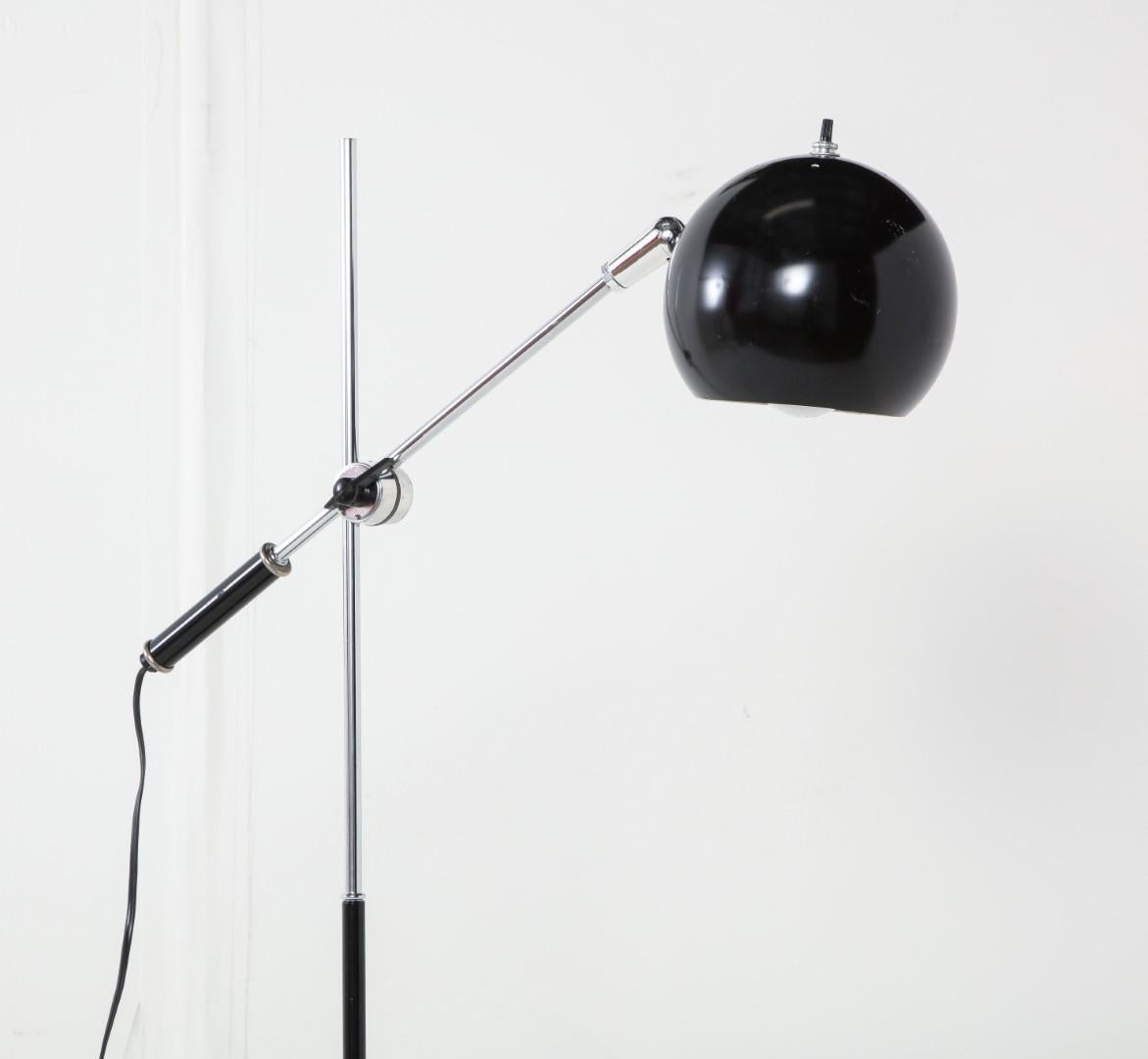 Midcentury Chrome and Black Adjustable Floor Lamp 6