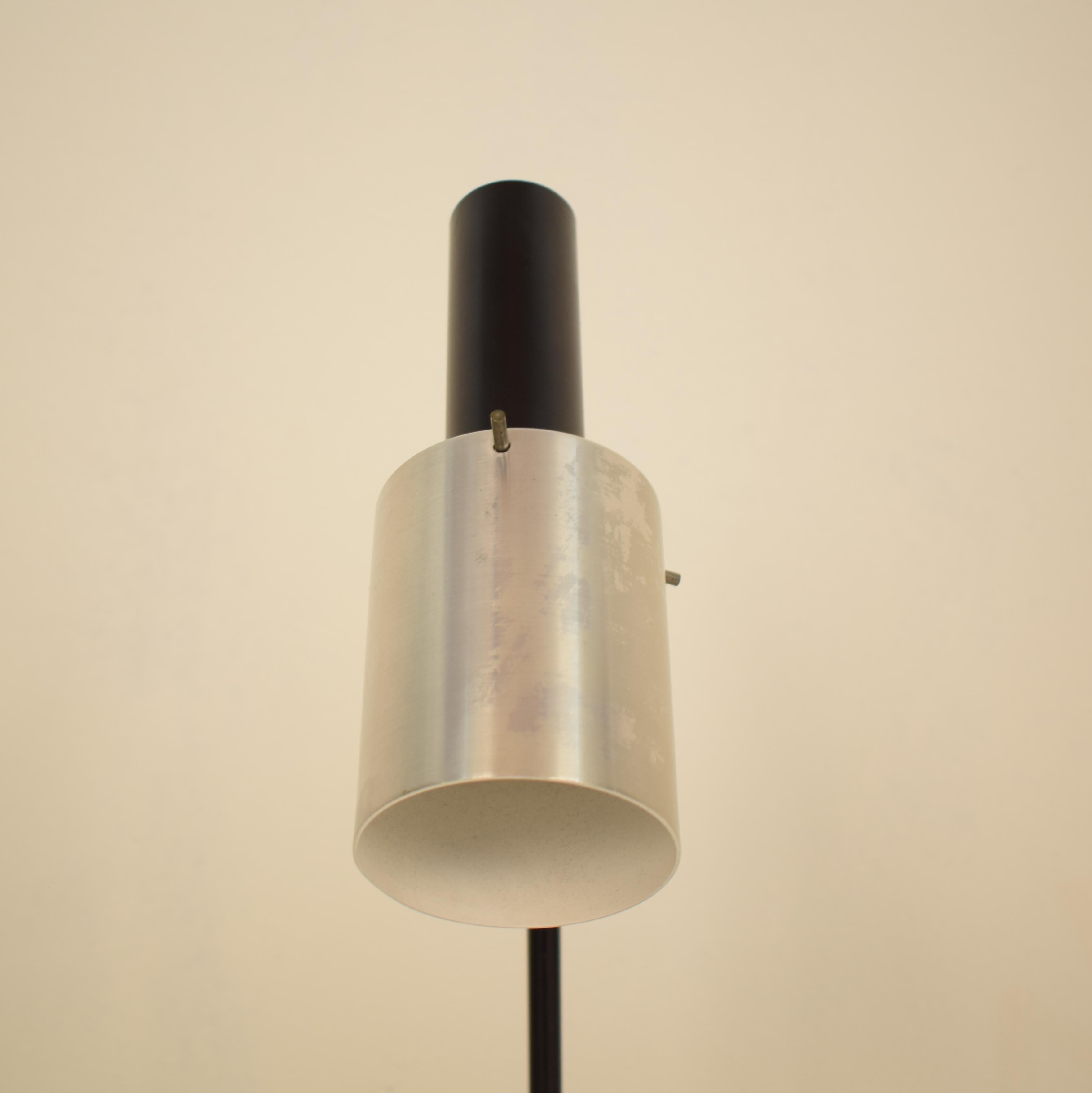 Midcentury Chrome and Black Metal Lacquered Table Lamp, circa 1960 3