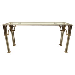 Vintage Midcentury Chrome and Brass Console Table