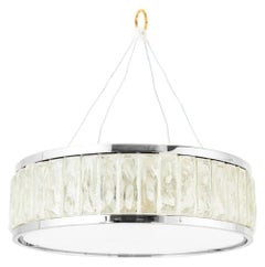 Mid-Century Chrome and Glass Ceiling Fixture Light
