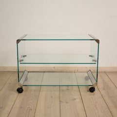 Midcentury Chrome and Glass Coffee Table, by Pierangelo Galotti for Galotti
