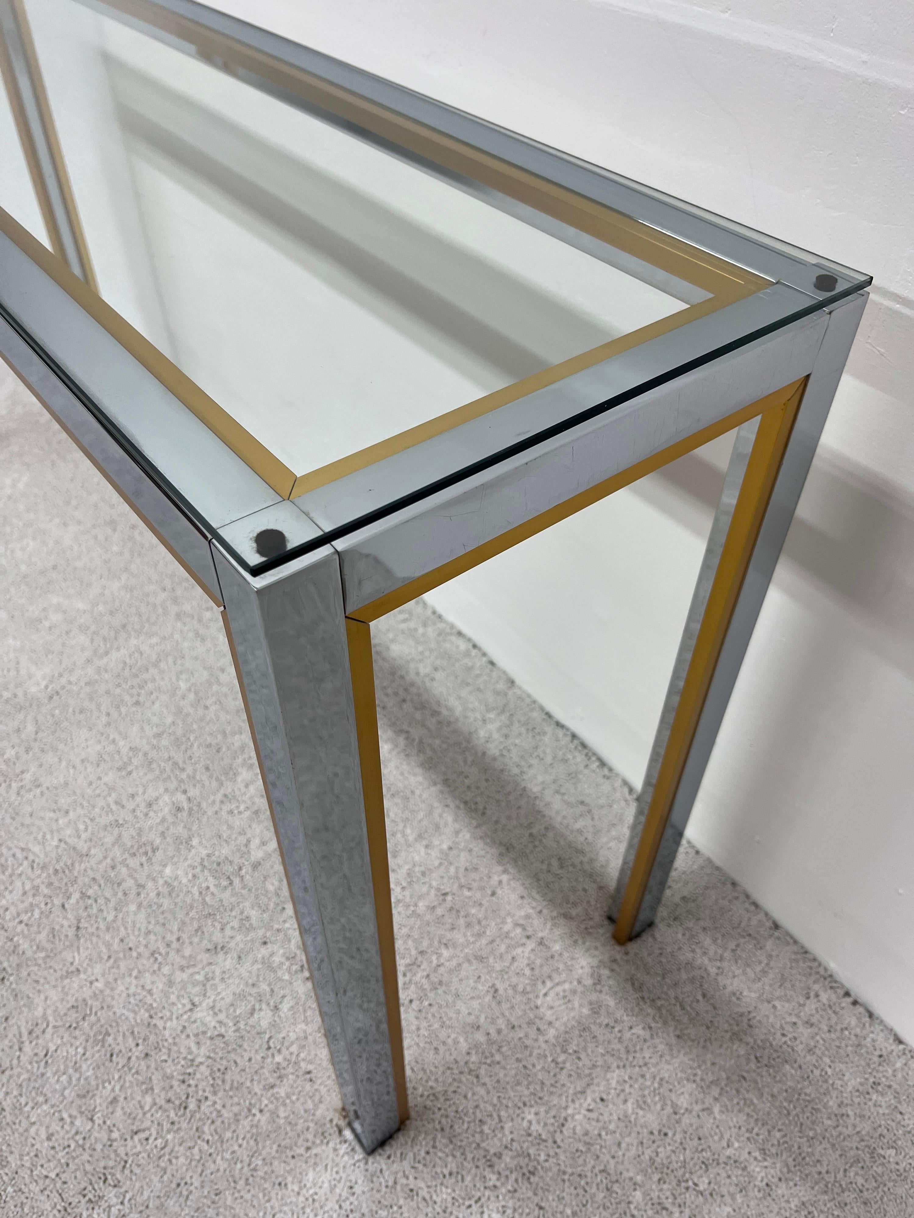 Mid-Century Chrome and Glass Console Table After Romeo Rega, Italy For Sale 6