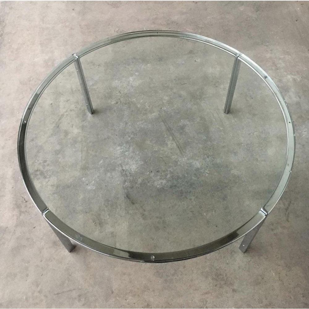 Mid-Century Modern Table de canapé en verre et chrome du milieu du siècle dans le style de Horst Brüning, années 1960 en vente
