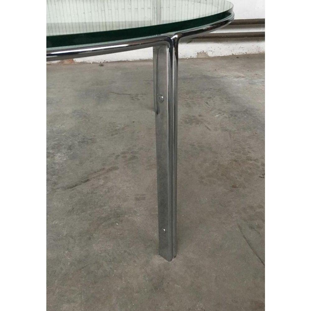 Verre Table de canapé en verre et chrome du milieu du siècle dans le style de Horst Brüning, années 1960 en vente