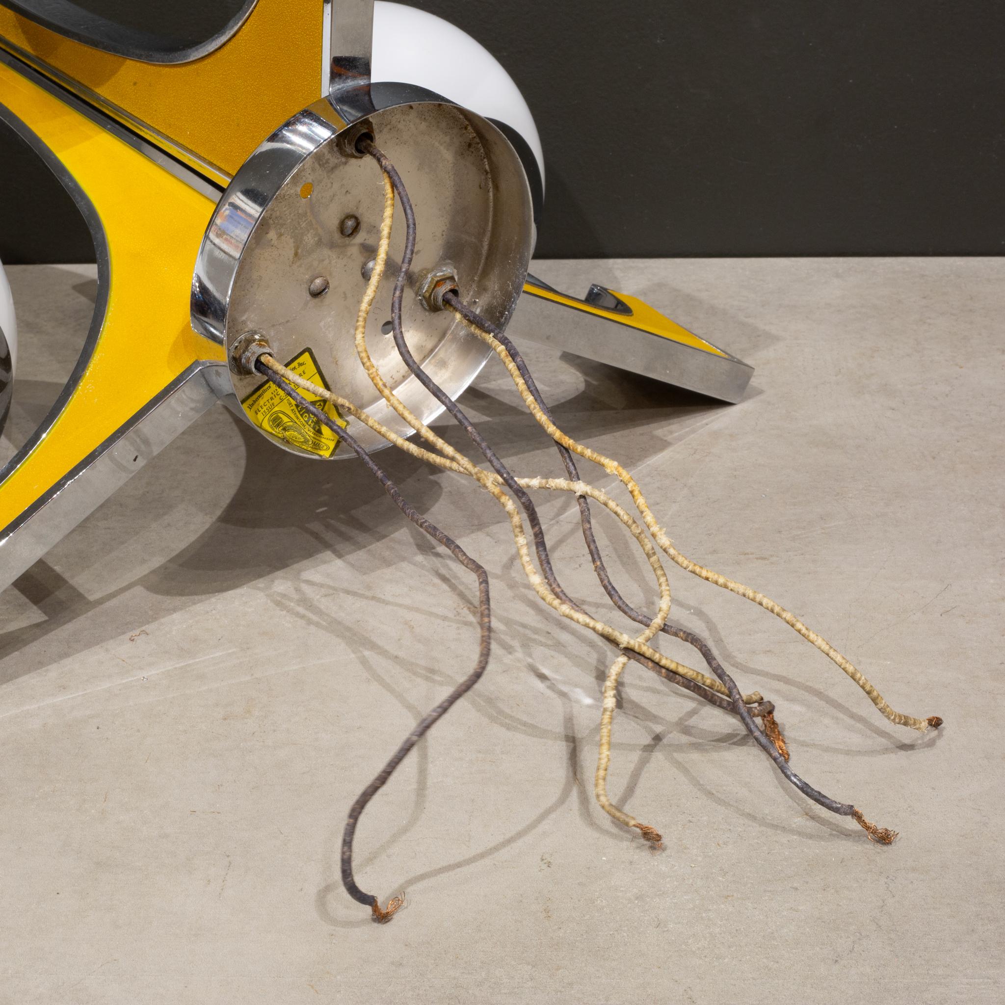 Lampada da incasso in ceramica cromata e dorata di metà secolo, 1960 ca. in vendita 5
