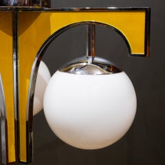 Chrom und Gold Keramik Flush Mount aus der Mitte des Jahrhunderts um 1960