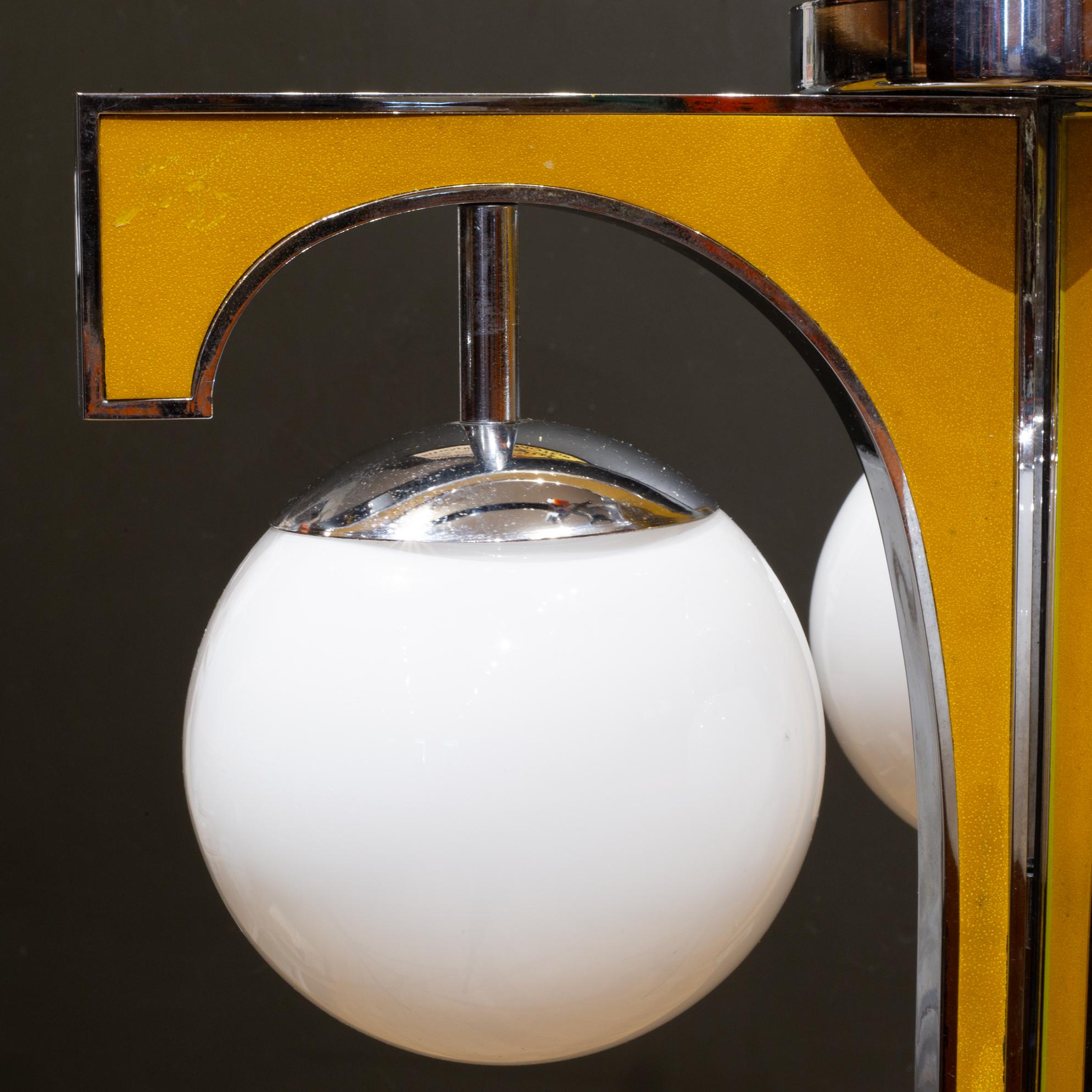Mid-Century moderno Lampada da incasso in ceramica cromata e dorata di metà secolo, 1960 ca. in vendita