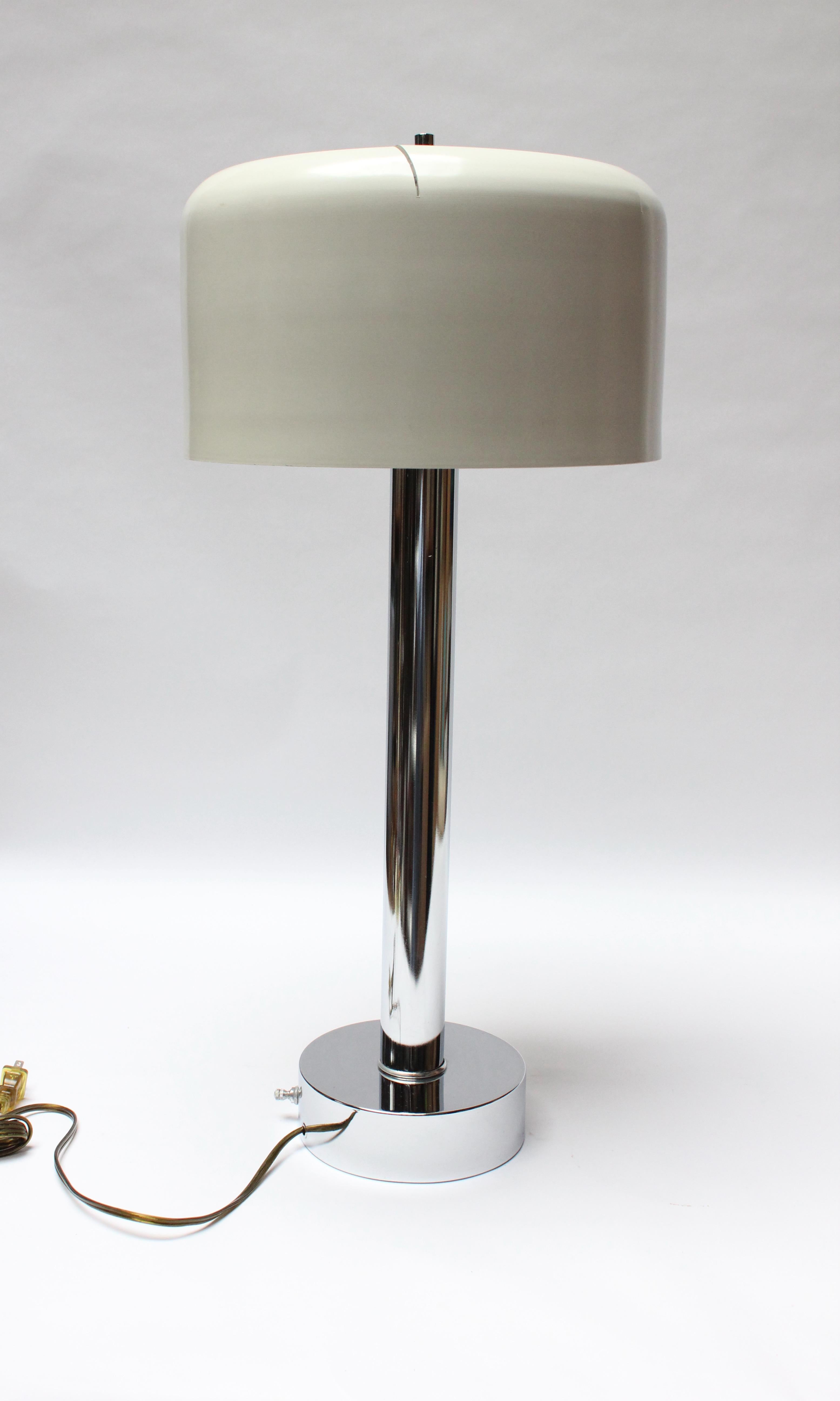 Mid-Century Modern Mid-Century Chrome and Lacquered Aluminum Table Lamp For Sale