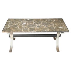Midcentury Chrome and Marble Coffee Table, 1950s