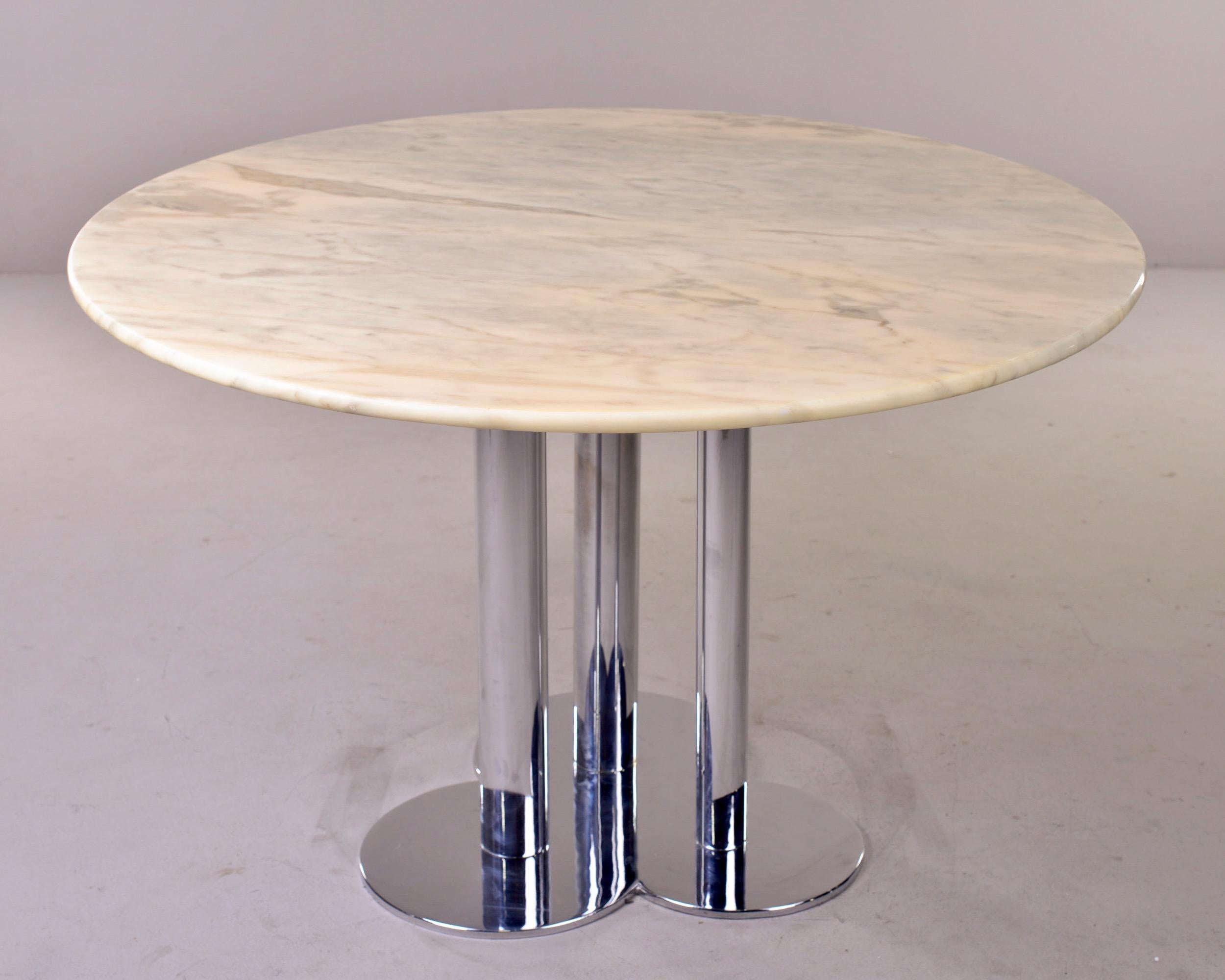 Mid Century Chrome and Marble Table by Sergio Asti for Poltro Nova 3