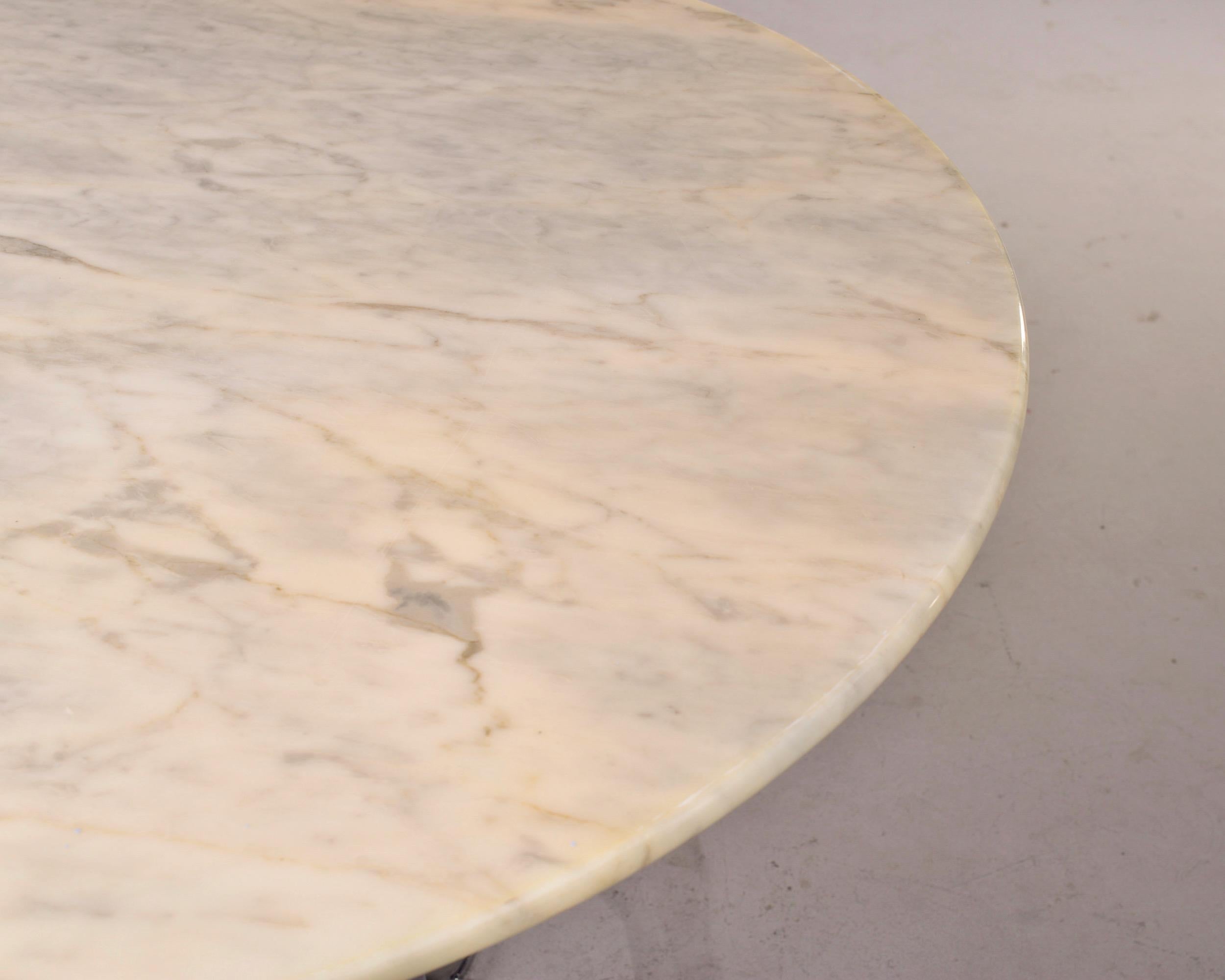 Mid Century Chrome and Marble Table by Sergio Asti for Poltro Nova 4
