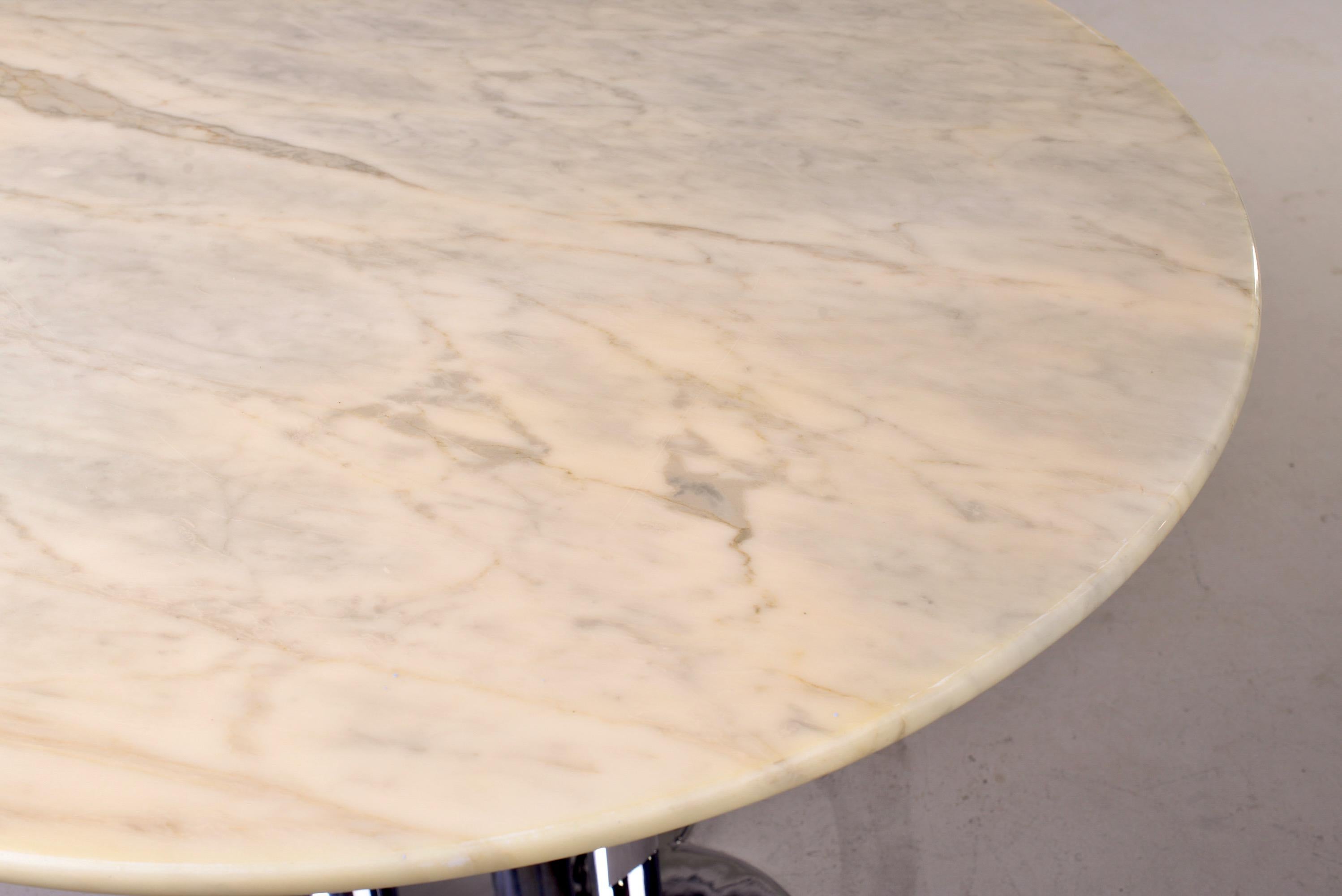 Mid Century Chrome and Marble Table by Sergio Asti for Poltro Nova 5