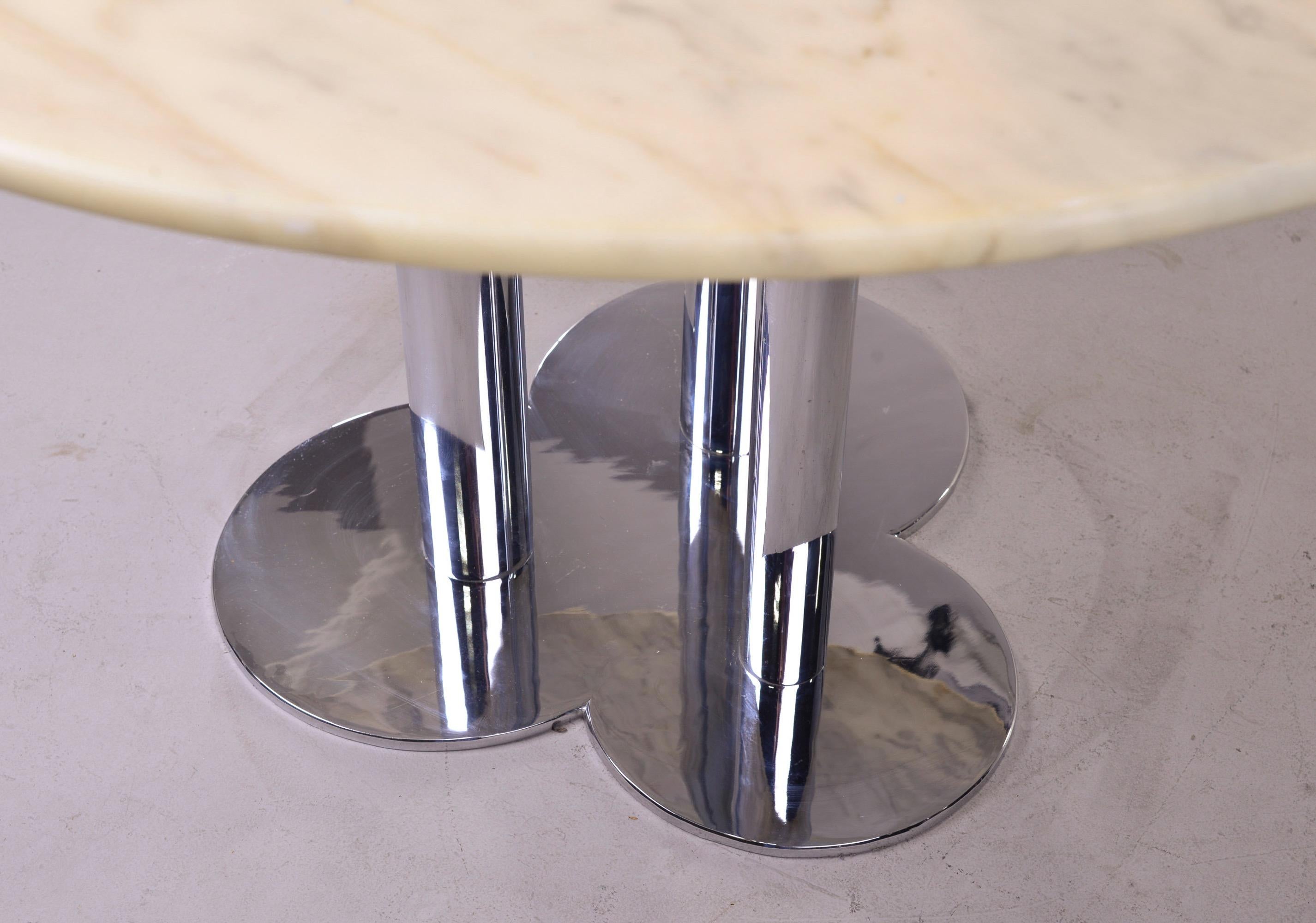 Mid Century Chrome and Marble Table by Sergio Asti for Poltro Nova 6