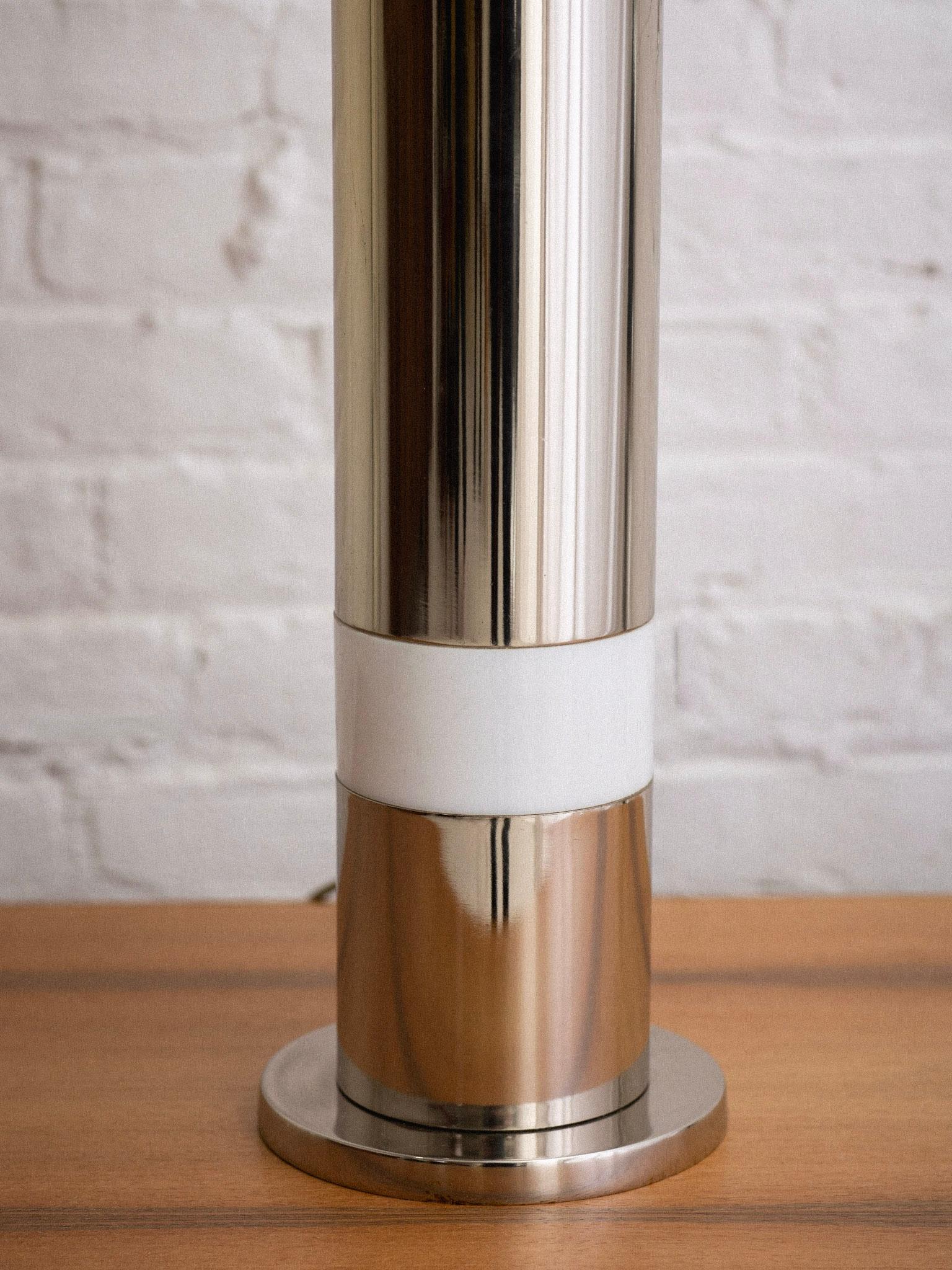 20th Century Midcentury Chrome and Smoke Acrylic Table Lamp For Sale