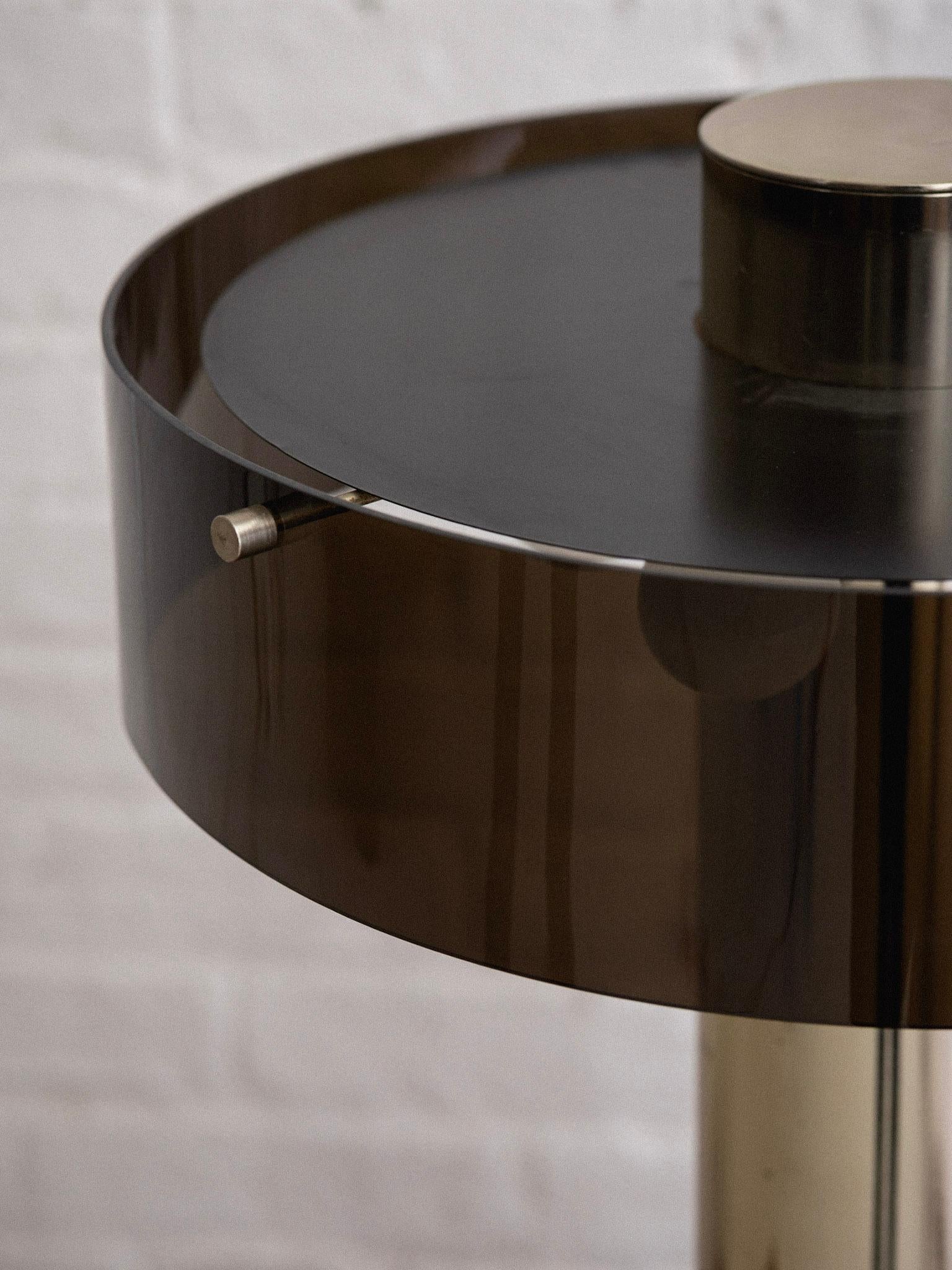 Midcentury Chrome and Smoke Acrylic Table Lamp 1