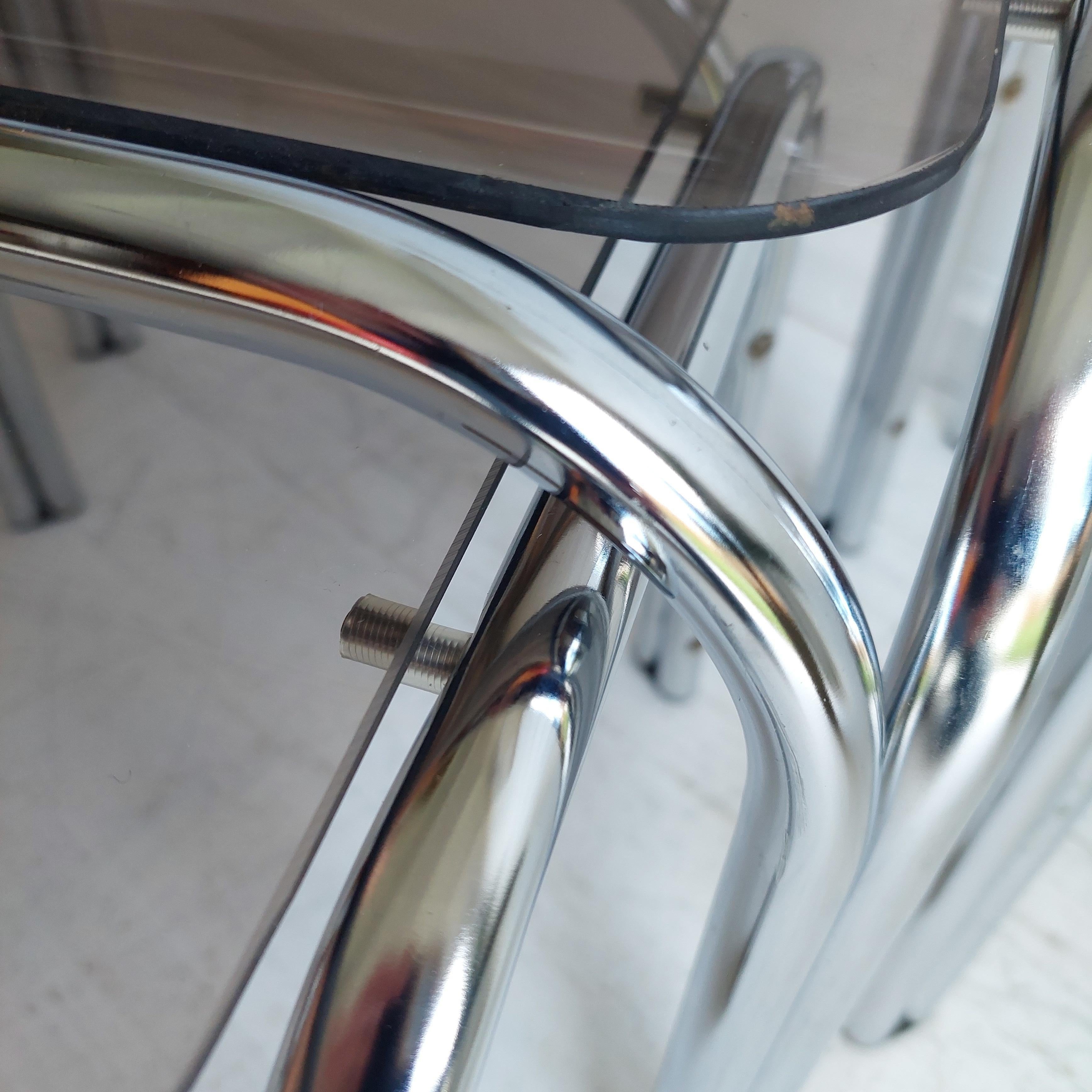 Mid Century Chrome and Smoked Glass Nesting Tables, 1970s 10