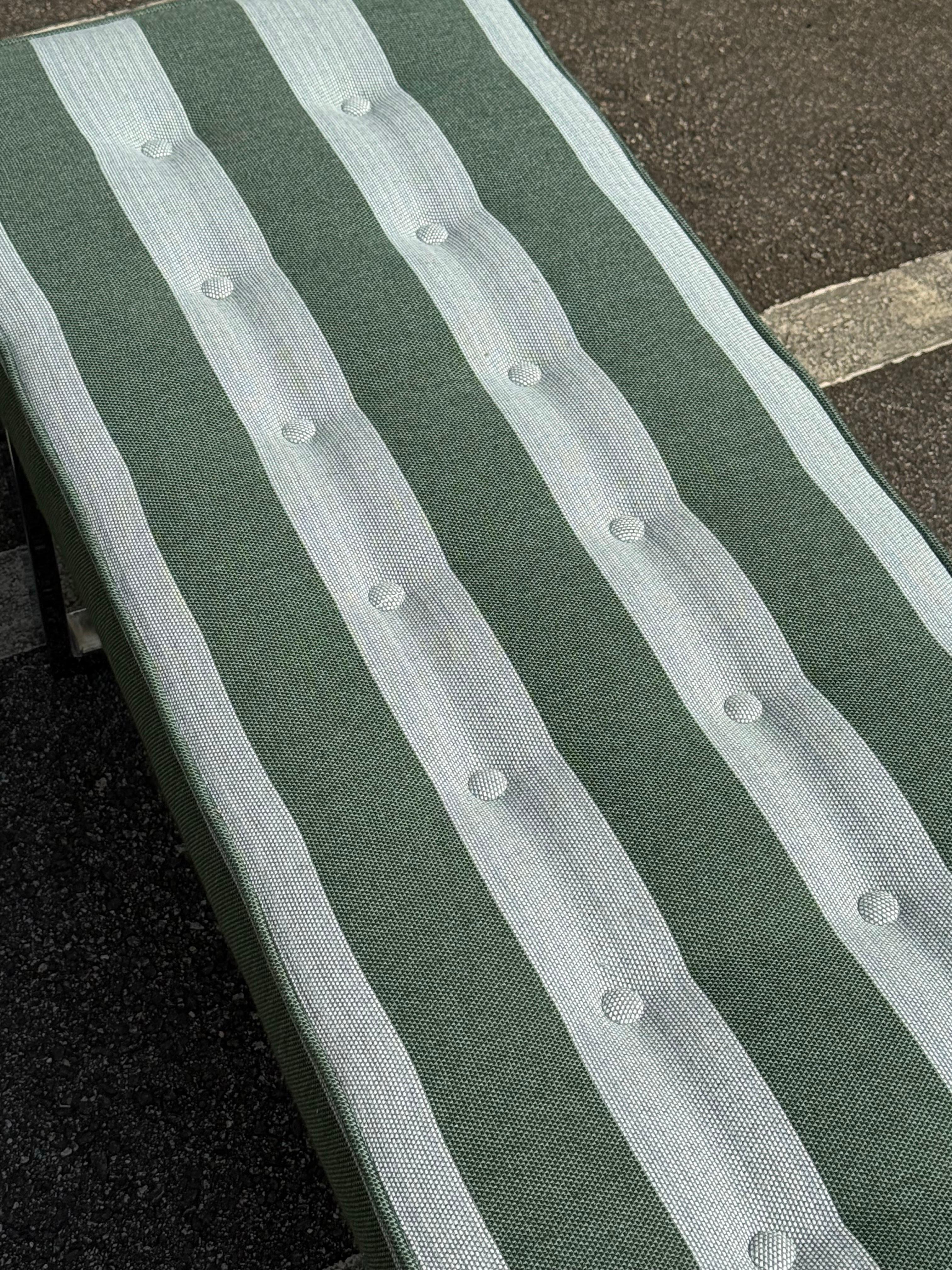 Mid-Century Modern Mid-Century Chrome and Striped Bench For Sale