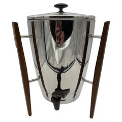 Mid Century Chrome and Teak Coffee Maker by Regal
